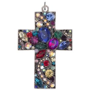 Multicolor Rhinestone Cross Pendant